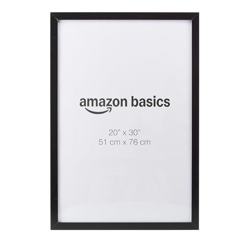 Amazon Basics Rectangular Wood Poster Frame, 20" x 30", Black