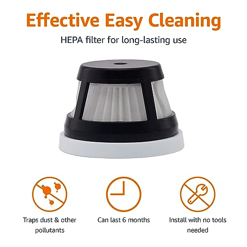 Amazon Basics Replacement Filter Handheld Vacuum, Black, 2-Pack