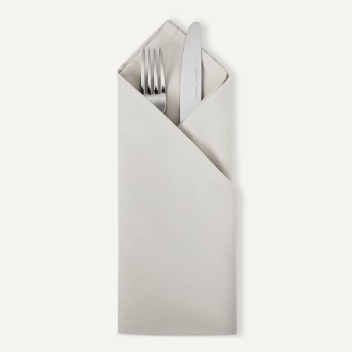 Amazon Basics Reusable Stain and Wrinkle Resistant Cloth Napkins, 17 x 17 inches, White, 12-Pack view 3