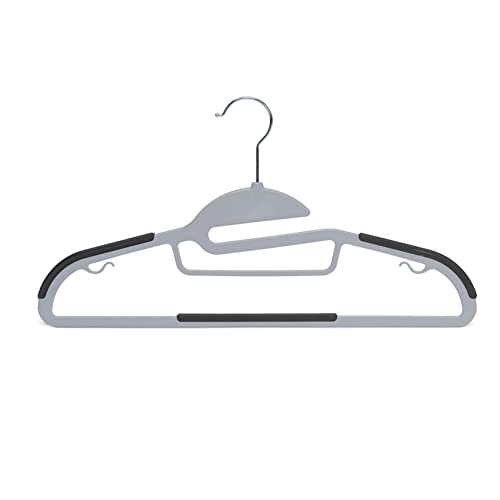 Amazon Basics Rubber Coated Plastic Hangers, Pack of 50, Gray
