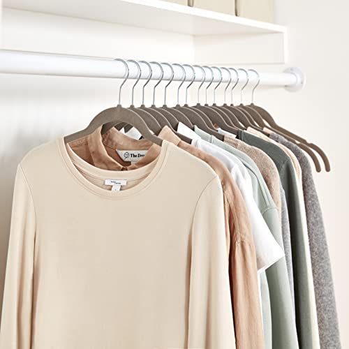 Amazon Basics Slim, Velvet, Non-Slip Shirt Clothes Hangers, Gray/Silver - Pack of 30