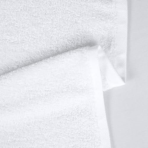 Amazon Basics Soft and Thick Cotton Hand Towels, 16 x 26 in, White, 12-Pack