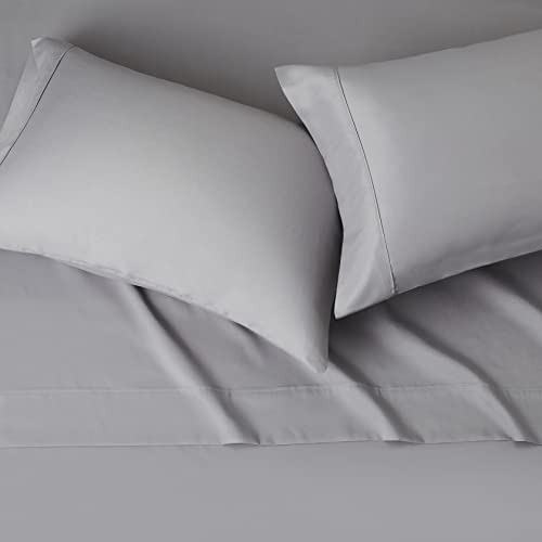 Amazon Basics Soft, Breathable, Wrinkle-free Microfiber 4 Piece Bed Sheet Set, 14-inch Deep Pockets, King, Dark Gray, Solid