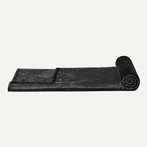 Amazon Basics Soft Fleece Throw Blanket, Lightweight Cozy Blanket for Couch & Sofa, 50 x 60 Inches, Black