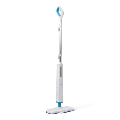 Amazon Basics Steam Mop for All Sealed Hard Floors, Heats Up in 30 Seconds, Chemical-Free Cleaning, 3 Washable Pads, 20-Foot Cord, White
