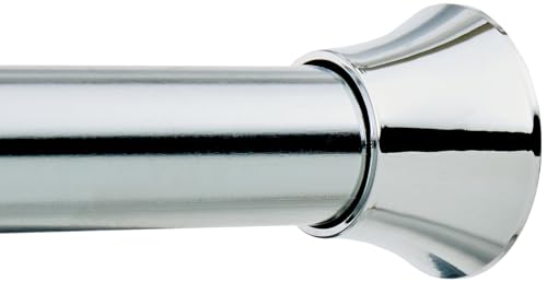 Amazon Basics Tension Curtain Rod, Adjustable 54-90" Width - Chrome, Classic Finial