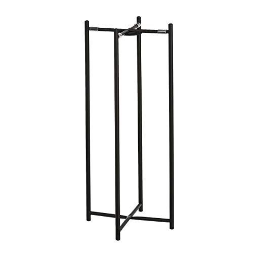 Amazon Basics Two-Tier Indoor Outdoor Metal Round Plant Stand for Multiple Plants, Rustproof Flower Holder with Plant Shelf, Black view 3