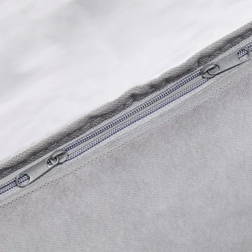 Amazon Basics Under Bed Storage Bags for Clothes and Blankets, Foldable Fabric Zipper Container with Clear Window and Reinforced Handles, Space Saving, 18 x 42 x 6 inches, Gray, 2-Pack view 3