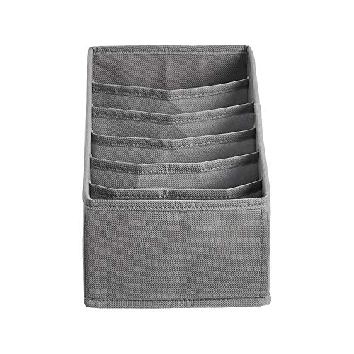 Amazon Basics Underwear Drawer Organizer Dividers for Closet Organization and Storage, Fits Perfectly in Dresser, 2-Pack, Gray view 2