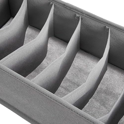Amazon Basics Underwear Drawer Organizer Dividers for Closet Organization and Storage, Fits Perfectly in Dresser, 2-Pack, Gray view 3