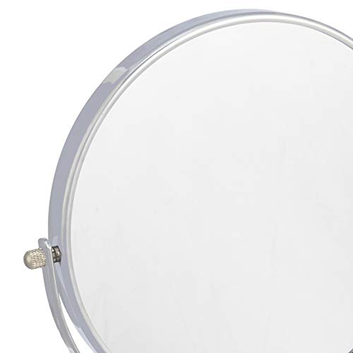 Amazon Basics Wall Mount Round Vanity Mirror with 360° Rotation, Double Sided, 1X/5X Magnification, Adjustable, 12.8"L x 10"W, Chrome view 3