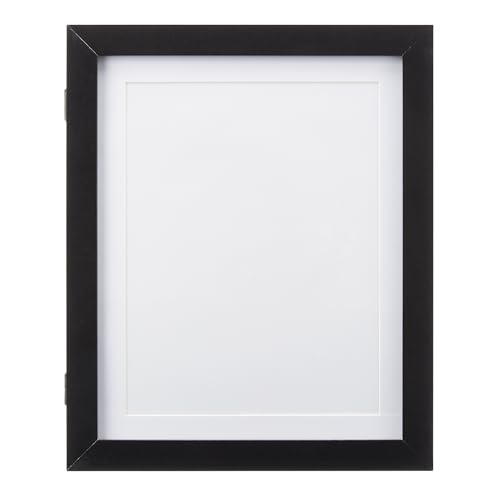 Amazon Basics Wood Front Loading Art Rectangular Frame, 10" x 12.5", Black
