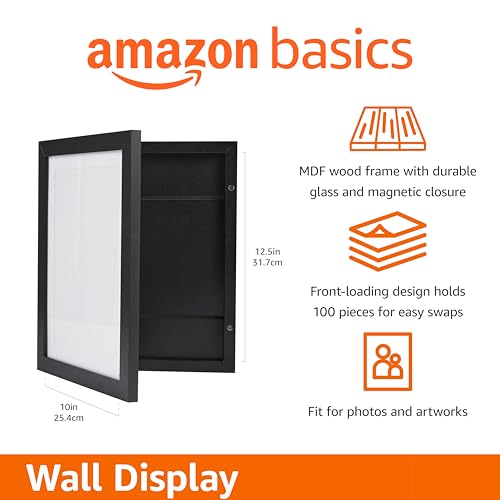 Amazon Basics Wood Front Loading Art Rectangular Frame, 10" x 12.5", Black view 2