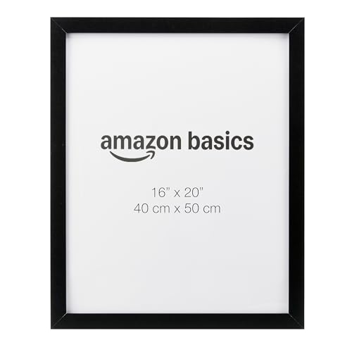 Amazon Basics Wood Poster Rectangular Frame, 16" x 20", Black