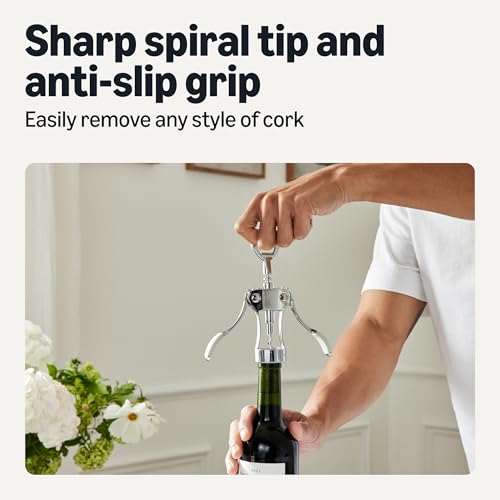Amazon Basics 2-in-1 Corkscrew and Bottle Opener, Zinc Alloy, Ergonomic Anti-Slip Grip view 3