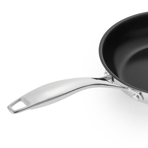 Amazon Basics 2-Piece Ceramic Non-Stick Stainless Steel Fry Pan Set, 10-Inch and 8-Inch view 3