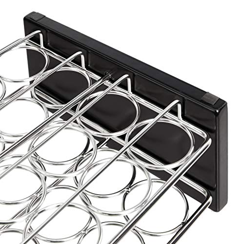 Amazon Basics 20 Jars Spice Rack Organizer, Space-Saving Kitchen Organizer with Glass Spice Jars, Sturdy, Silver view 3