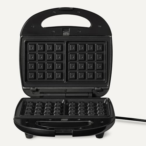 Amazon Basics 3-in-1 Sandwich Maker, Panini Press and Waffle Maker with Removable Ceramic-Coated Plates, 760W, Space-Saving Storage view 3