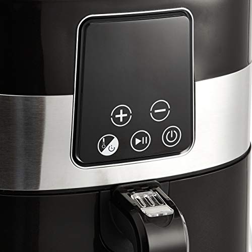 Amazon Basics 3.2 Quart 6-In-1 Digital Air Fryer with Non-Stick Basket, Timer, Auto Shut-Off, Touch Screen, 1400W, 180-400°F Temperature Range, Black/Silver view 2
