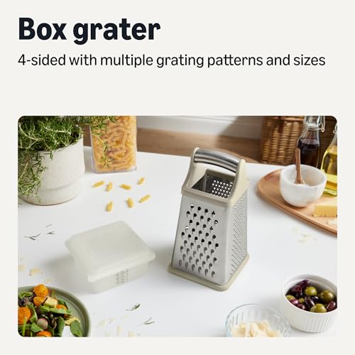 Amazon Basics 4-Sided Cheese Grater with Measurement Container, Stainless Steel, Dishwasher-Safe view 2