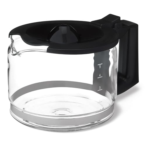Amazon Basics 5-Cup Glass Replacement Carafe for Amazon Basics Coffee Maker B0D9QFRJMX, B0D9QHFTVD, Black