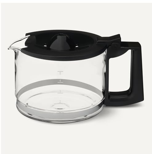 Amazon Basics 5-Cup Glass Replacement Carafe for Amazon Basics Coffee Maker B0D9QFRJMX, B0D9QHFTVD, Black