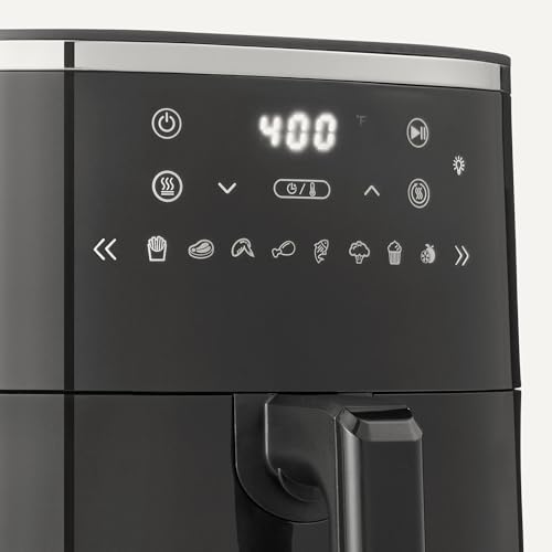 Amazon Basics 6-Quart Air Fryer with Easy View Window, 8 Preset Menus, 1550W, Black view 3