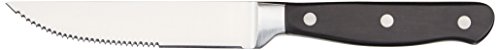 Amazon Basics 8-Piece Full Tang Stainless Steel Serrated Steak Knife Set, 4.5", Black view 2