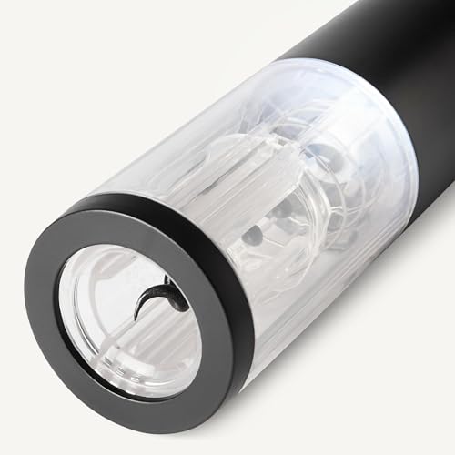 Amazon Basics Cordless Electric Wine Opener with Foil Cutter, Battery-Powered Motor, Black view 3