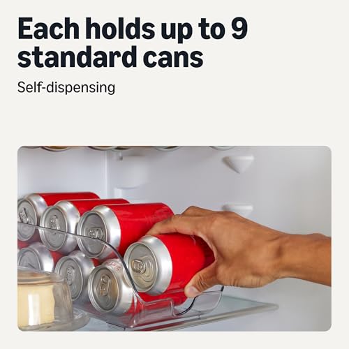 Amazon Basics Food and Drink Can Organizer for Fridge or Pantry, 2-Piece Set, Self-Dispensing, Transparent Sides, non-stackable view 3