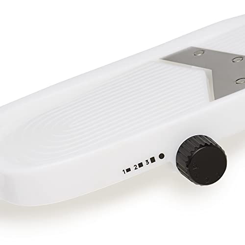 Amazon Basics Hand-held Mandoline Slicer, White, 11.3" X 4.5" X 2.5"