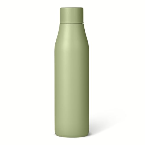 Amazon Basics Insulated Stainless Steel Water Bottle, Leak-Proof, Double-Wall, 20 oz., BPA-Free, Olive