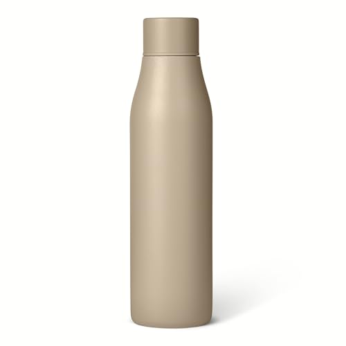 Amazon Basics Insulated Stainless Steel Water Bottle, Leak-Proof, Double-Wall, 20 oz., BPA-Free, Linen Gray