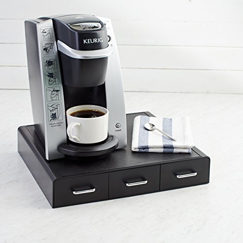 Amazon Basics K-Cup Compatible Coffee Pod Storage Drawer, 3 Easy-Open Drawers, 36 Pod Capacity, Black view 2