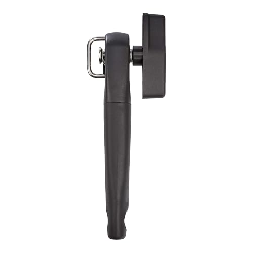 Amazon Basics Manual Can Opener, Hand Held, Black Soft Grip Single Handle, Large
