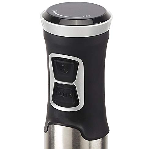 Amazon Basics Multi-Speed Immersion Hand Blender for Kitchen Mixing, Smoothies, Soups, 500 Watt Powerful, Silver