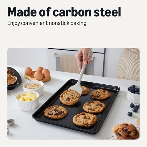 Amazon Basics Nonstick Bakeware 6-Piece Set, Stackable, Dishwasher and Oven-Safe, Baking Pan view 3