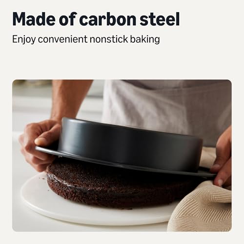 Amazon Basics Nonstick Carbon Steel Round Cake Pans, Dishwasher and Oven-Safe up to 428°F, 9 in., Set of 2 view 3