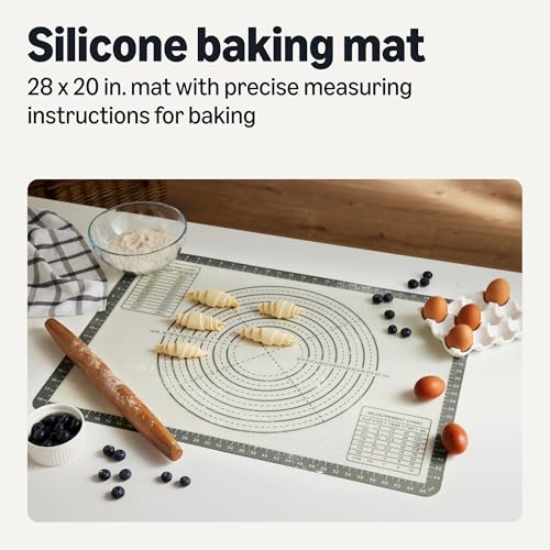 Amazon Basics Nonstick Silicone Pastry Baking Mat with Measurements, BPA-Free, Oven-Safe, Extra Large 20 x 28 in view 2