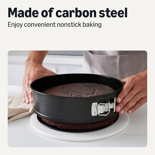 Amazon Basics Nonstick Springform Pan, Dishwasher and Oven-Safe, 10 in., Carbon Steel view 3