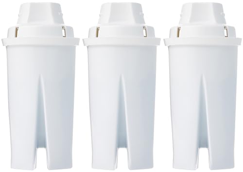 Amazon Basics Replacement Water Filters for Water Pitchers, BPA-Free, WQA & NSF Certified, Compatible with Brita Water Pitchers & Drinking Water Filter Systems, 6 Month Filter Supply, 3-Pack