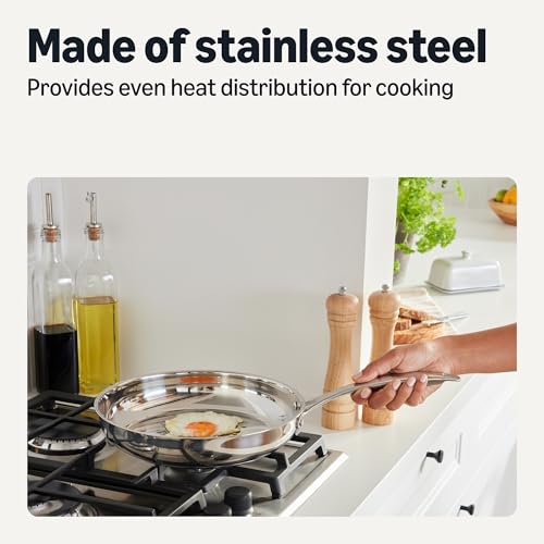 Amazon Basics Stainless Steel Cookware Set, 5-Piece, All Cooktop Friendly, Dishwasher-Safe, Induction Compatible view 3
