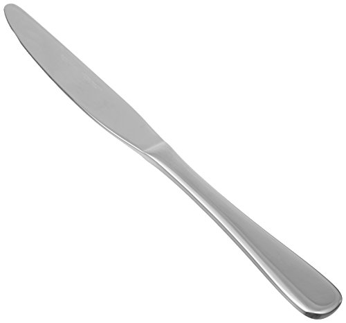 Amazon Basics Stainless Steel Dinner Knives with Round Edge, Dishwasher Safe, Pack of 12, Silver