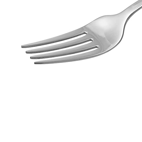 Amazon Basics Stainless Steel Dishwasher Safe Dinner Forks with Scalloped Edge, Well-Balanced Weight, Silver, Pack of 12 view 2