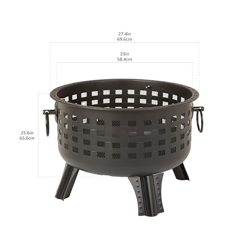 Amazon Basics 27 inch Steel Round Lattice Fire Pit, Easy to Assemble view 2