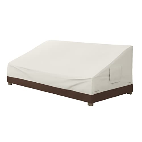 Amazon Basics 3 Seater Outdoor Couch and Patio Furniture Covers, Waterproof, Anti-UV, Durable, Beige/Tan