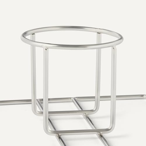 Amazon Basics Beer Can Chicken Holder for Smoking and Grilling, Food Grade Stainless Steel with Handle, Silver, 1-Pack view 3