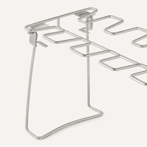 Amazon Basics Chicken Leg and Wing Rack, 14 Slots BBQ Chicken Drumsticks Holder, Food Grade Stainless Steel Roaster Stand for Smoking and Grilling, Oven, Charcoal Grill, Silver, 1-Pack view 3