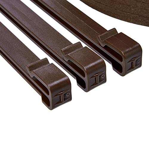 Amazon Basics Flexible Landscape Edging Coil for Garden Border, Flower Beds, Lawn and Pathways, 5 inch x 40ft, Brown, 10 Stakes view 2