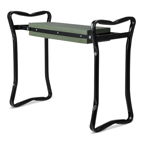 Amazon Basics Gardening Stool, Foldable Garden Kneeler and Seat for Outdoor, Padded Design